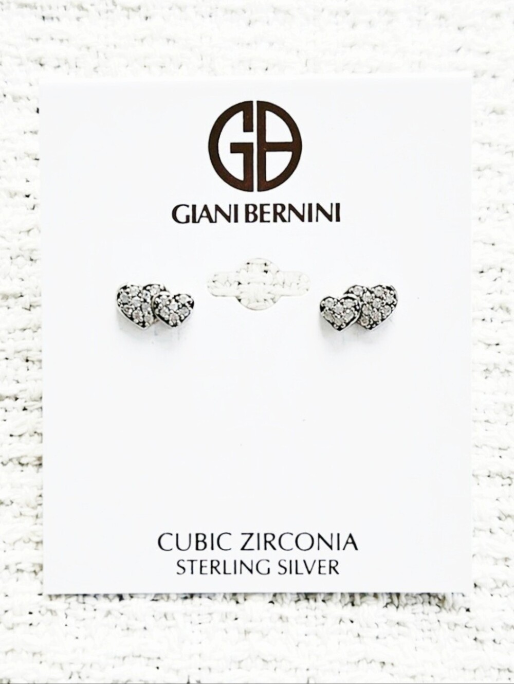 Giani Bernini Sterling Silver Cubic Zirconia Heart Earrings - Post Back